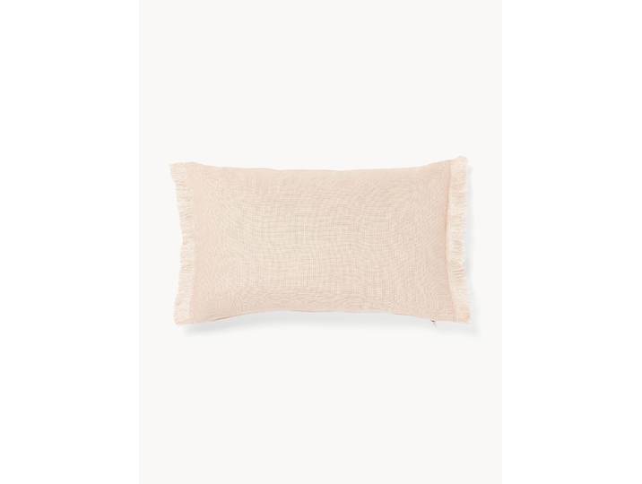 Housse de coussin en lin avec franges Luana