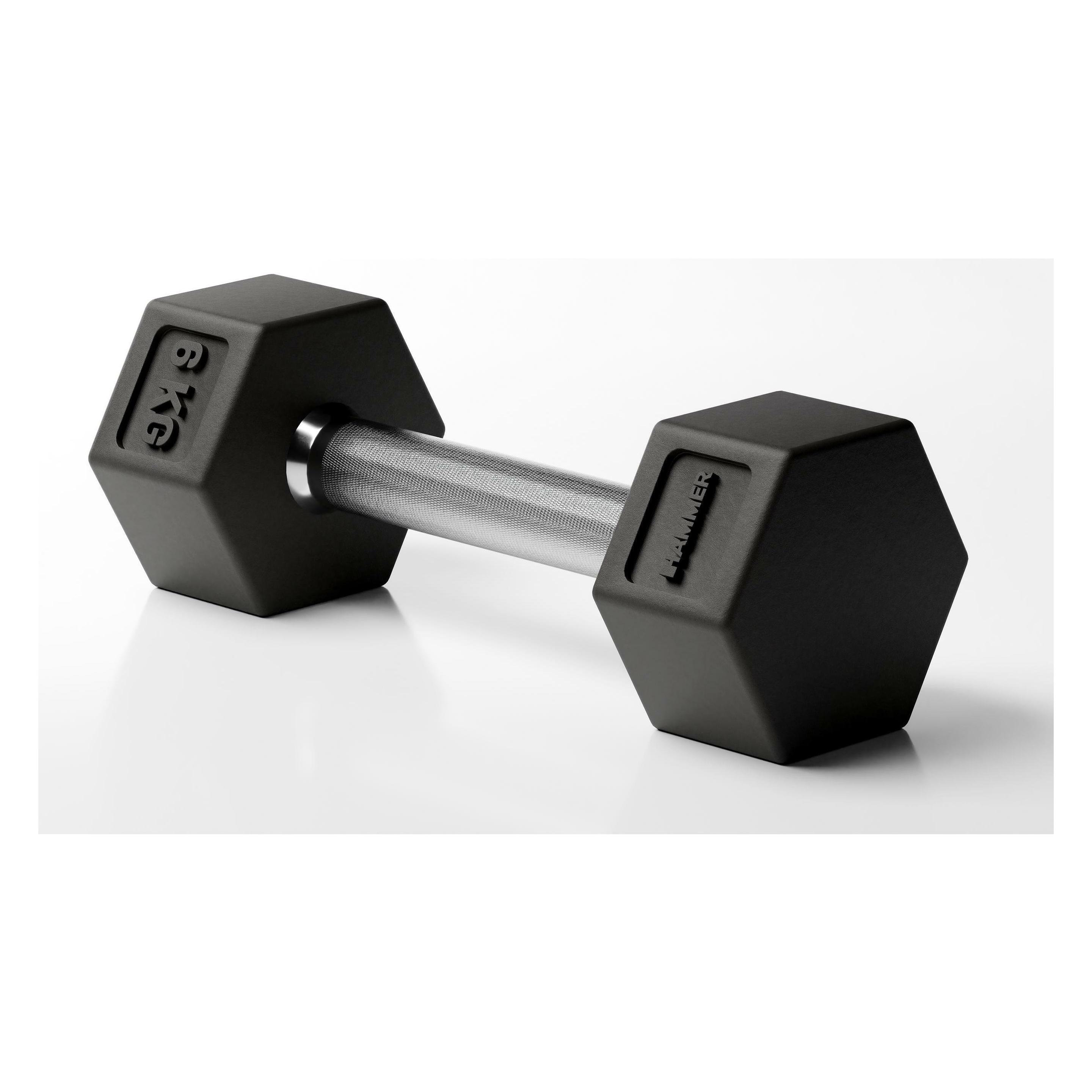 Hammer Fitness HAMMER Kurzhantel Hexagon PRO 1 x 6 kg, Hantelart (1 x 6 kg) (17405)