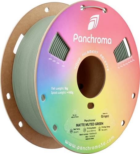 Polymaker CA04025 Panchroma Matte Filament PLA Matt, geringerer Kunststoffgehalt 1.75mm 1000g Muted Green, Grün 1St.