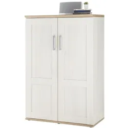 HBZ-Meble, Kommode + Sideboard, HBZ Meble Romance Highboards Holzwerkstoff in Sibiu Lärche/San Remo hell (93 x 45 x 135 cm)