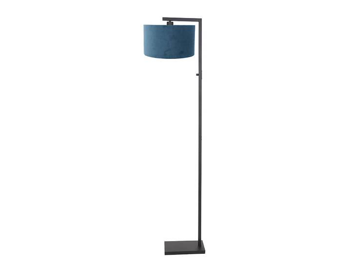 Lampadaire Stang 1 ampoule - Type A Ø 35cm Noir/Turquoise Velours E27