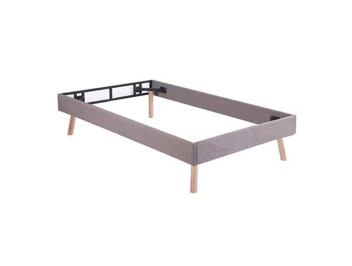 Cadre de lit rembourré en tissu gris - JUANIO - 90x190 cm - Contemporain - Design