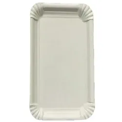 250 Pappteller eckig PAP FF 19x33 cm weiß Imbissteller Partyteller Snackteller