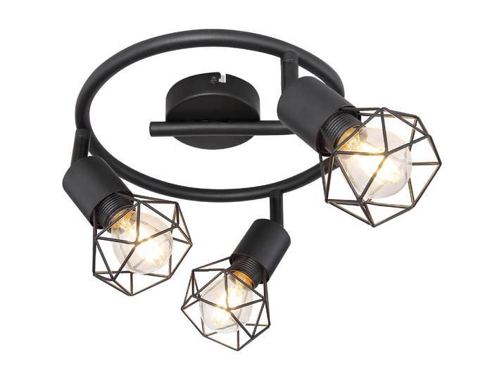Plafonnier Xara I Ø 23cm Noir Matériau : Métal Surface en métal : Laqué Type de métal : Fer LED E14