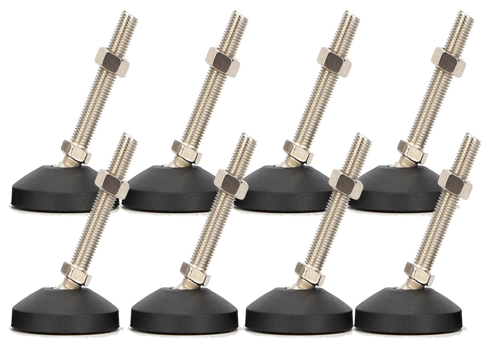 8 Stuks Verstelbare M10 Meubelpoten met Rubber Basis
