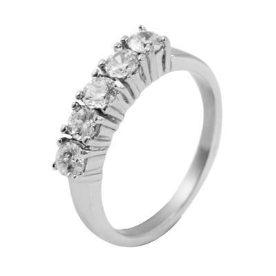 Fingerring AKZENT "Fabia, hautverträglich" Gr. 54, silber (silberfarbig), Fingerringe, Damen, 54, Edelstahl, Fingerring