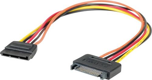 Roline Festplatten Anschlusskabel [1x SATA-Strom-Buchse 15pol. - 1x SATA-Strom-Stecker 15pol.] 0.30 m