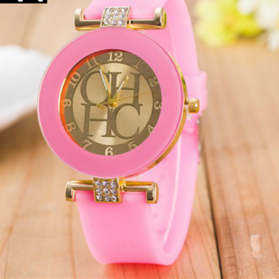 Fusion Finds Women's Quartz Watch Minimalist Diamond Casual Silicone Strap Wrist Watch pink