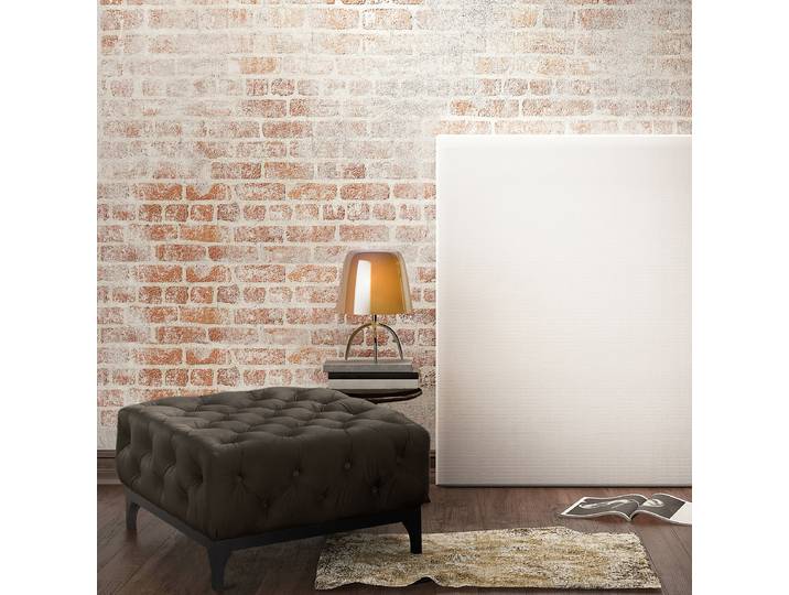 Polsterhocker 80 x 45 x 80cm Braun Samt Ravi: Espresso