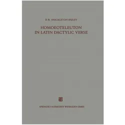 Homoeoteleuton in Latin dactylic verse, Fachbücher von Bailey
