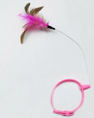 Uplift Essentials Interactive Hands Free Cat Teaser Collar pink
