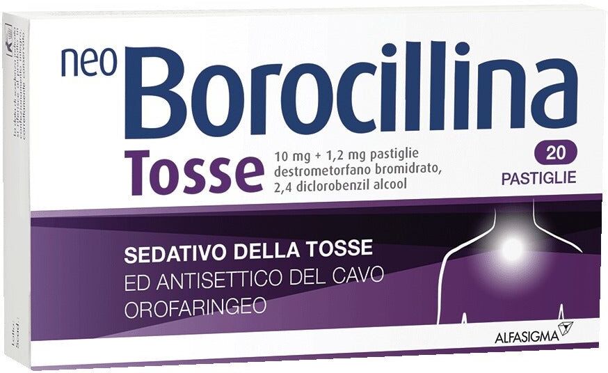 Alfasigma Neo Borocillina Tosse 10mg + 1,2mg 20 pastiglie