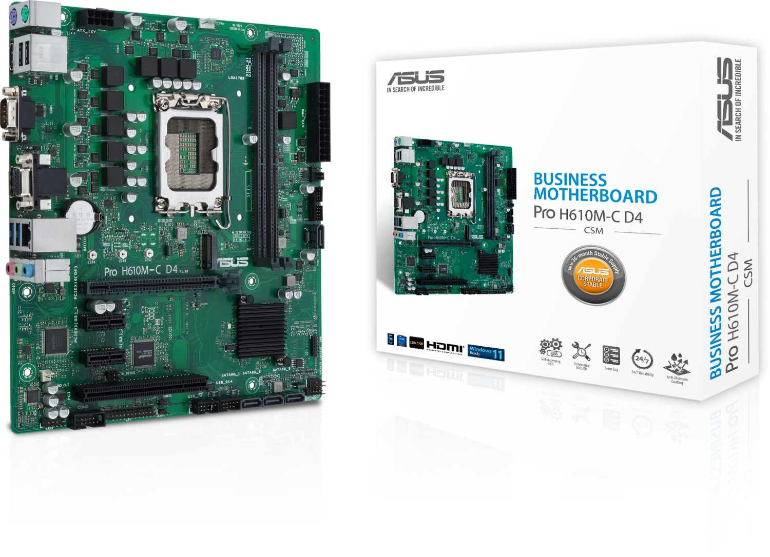 ASUS PRIME H610M-C D4-CSM mATX Mainboard - Sockel 1700