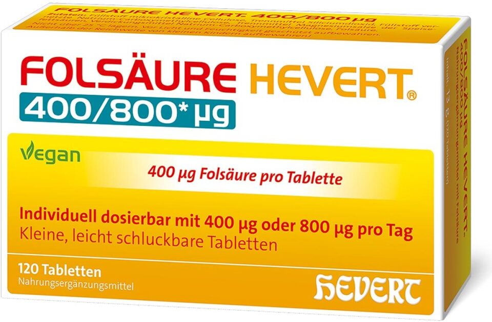 Folsäure Hevert 400/800 μg Tabletten