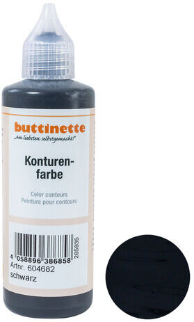 buttinette Konturenfarbe, schwarz, 80 ml