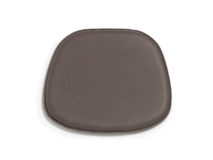 Sitzpad für Eames Plastic Side Chair Albrecht Leder schiefer grau, Designer Thomas Albrecht, 38.5x2x36 cm