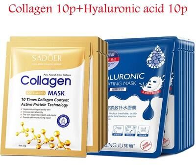 Uplift Picks Hyaluronic Acid Collagen Sheet Mask Set Hydrating Korean Skincare Pack d