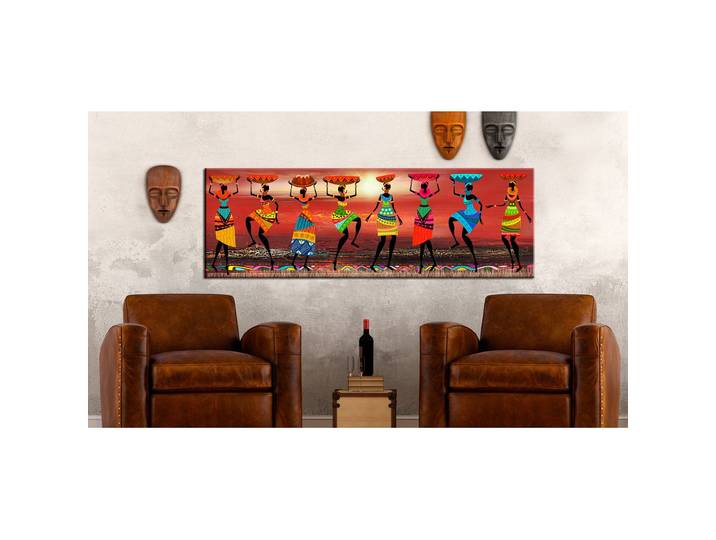 Tableau déco African Women Dancing Lin Multicolore 150 x 50cm