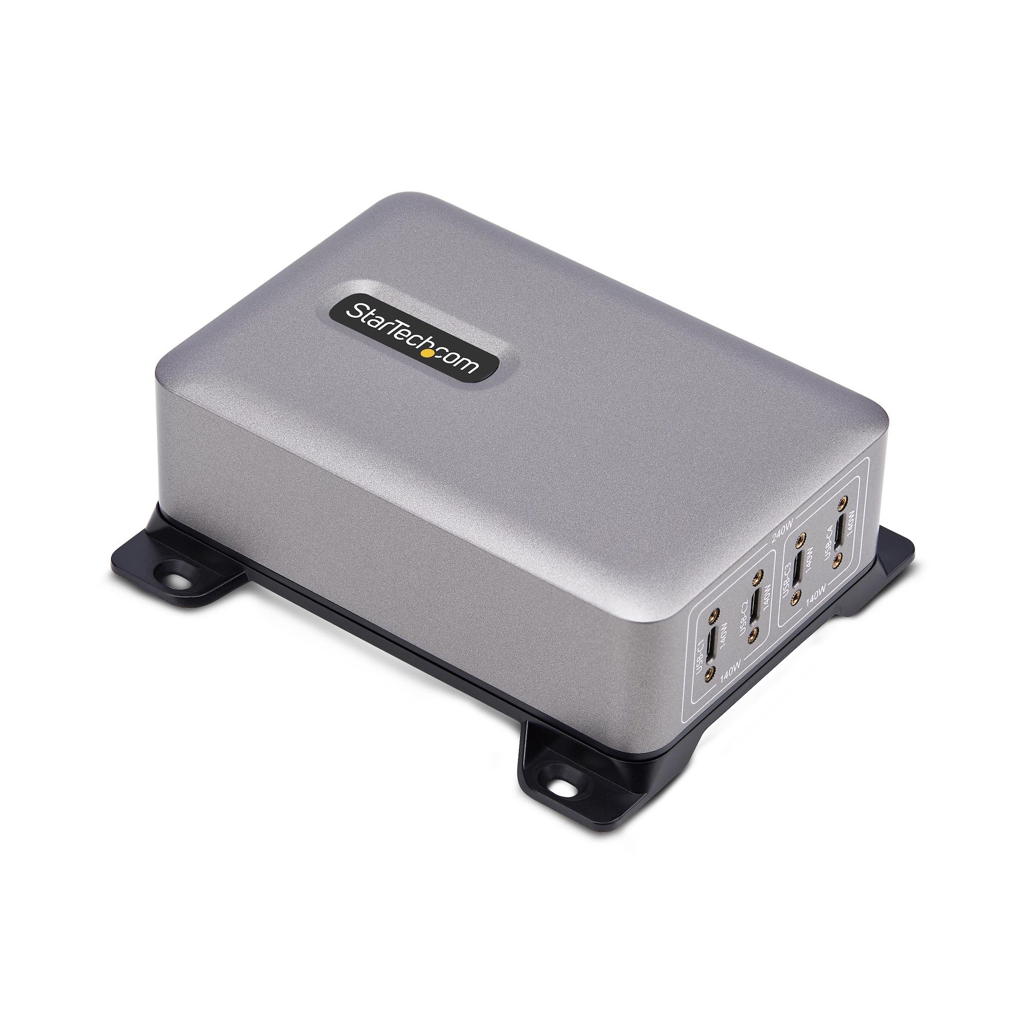 StarTech.com 4-Port USB-C Multigeräte-Ladegerät, GaN, 240W, Einzelanschluss 140W EPR, PD 3.1, GaN