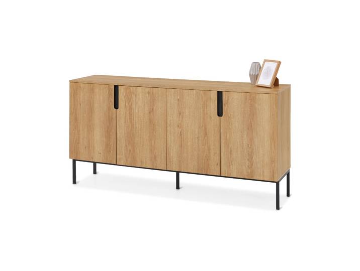 Tchibo - Sideboard mit 4 Türen - 160x40x80cm - schwarz -