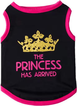 Inspire Curations Princess Print Summer Cotton Vest For Sphynx Cats & Small Pets black Princess s advise 1 2kg