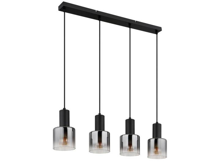 Globo Hängeleuchte, Grau, Schwarz, Metall, Kunststoff, Glas, 12x150x74 cm, CE, Lampen & Leuchten, Innenbeleuchtung, Hängelampen, Pendelleuchte
