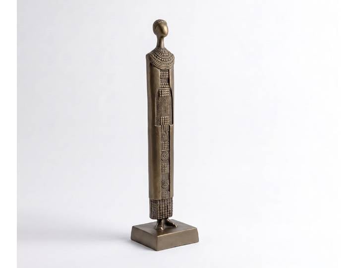 Figurine Signum l12 x P12 x H51 cm Aluminium Aurum Satin Moulée