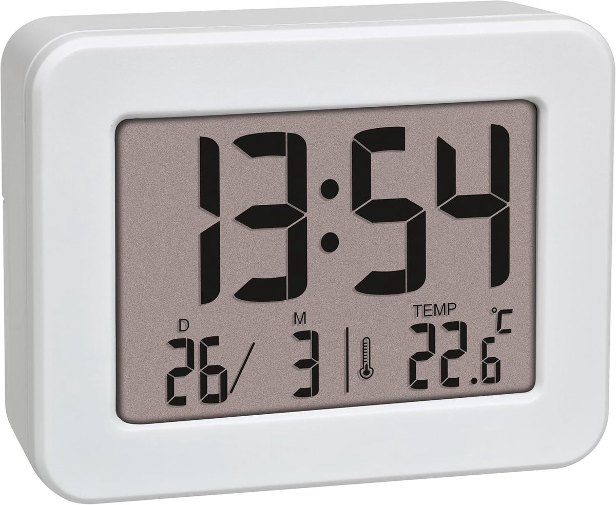 Digitale reiswekker met temperatuurweergave en compacte tafelklok