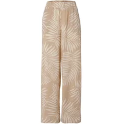 Tchibo - Strukturierte Palazzohose mit Alloverprint - Damen - Gr. 40 - beige/print