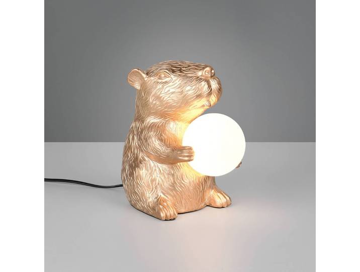 Reality Leuchten Tischlampe Capi, messing / gold, für Wohn- / Esszimmer, Kunststoff, Junges Wohnen