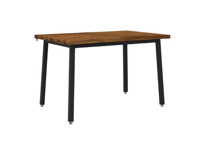 vidaXL Esstisch 110 x 55 x 75 cm Massivholz Natürlich und Schwarz (1-St)