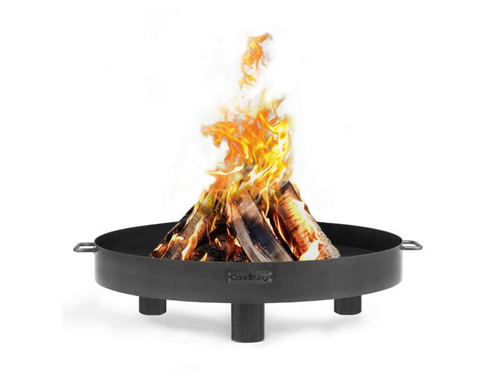 Feuerschale, Schwarz, Metall, rund, 20 cm, Tragegriffe, Freizeit & Co, Herbstartikel & Winterartikel