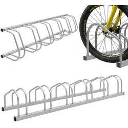 Relaxdays Fahrradständer für Boden und Wandmontage Silber
