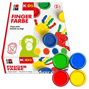 Marabu Fingerfarbe Kids, 0303000000080, 4 Farben je 100 ml, auswaschbar