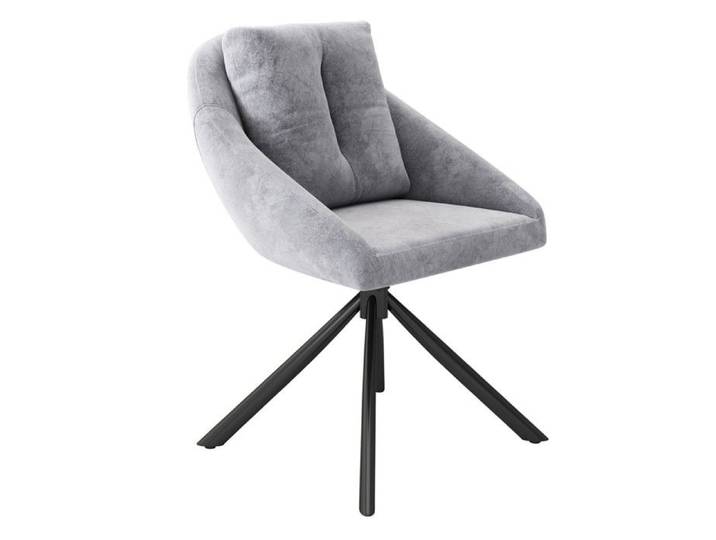 Chaise Velours Gris Moderne - Pivotante Respirante Design Ergonomique Salle à Manger