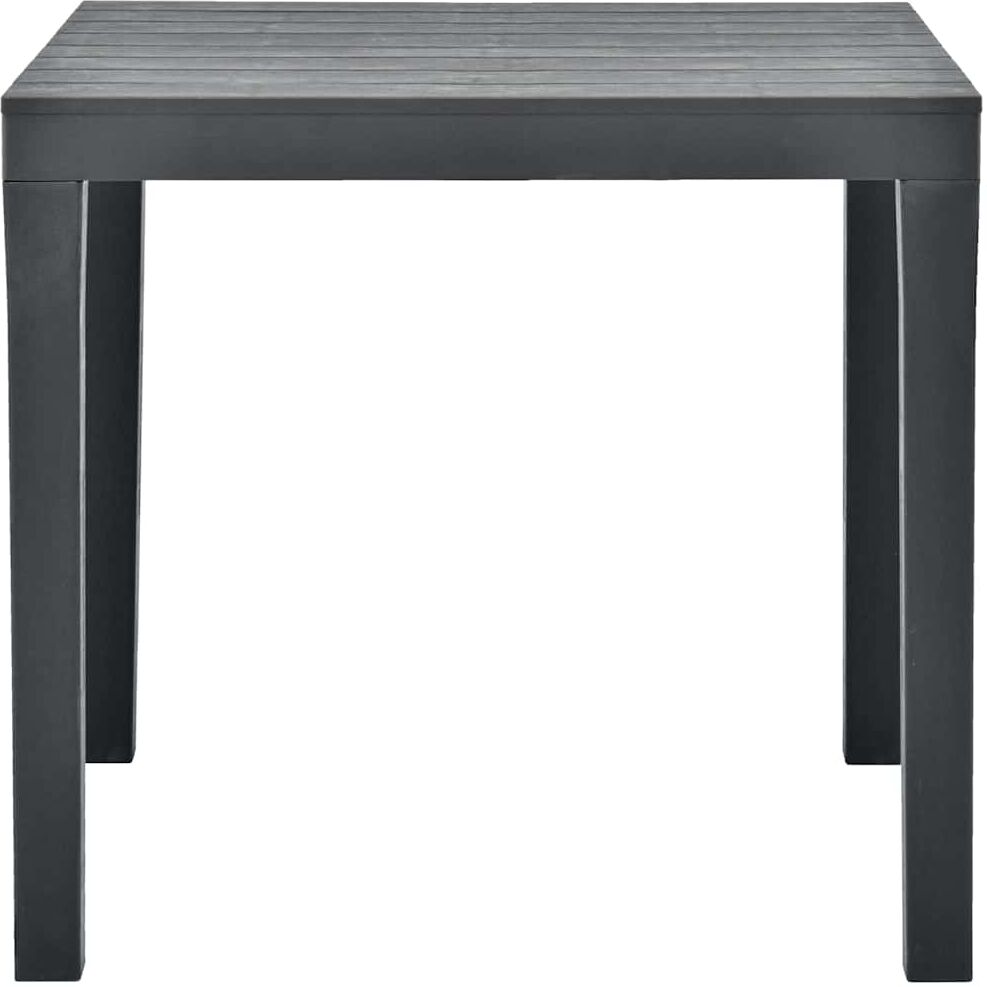 vidaXL Table de jardin avec 2 bancs Plastique Anthracite