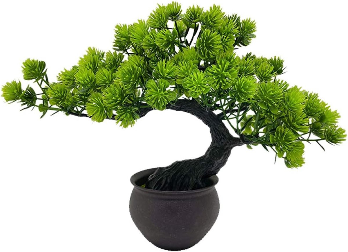 SnelShoppen Kunstplant Bonsai Boom met Pot - Kunstmatige Bonsai voor Zen Decoratie in Huis en Kantoor