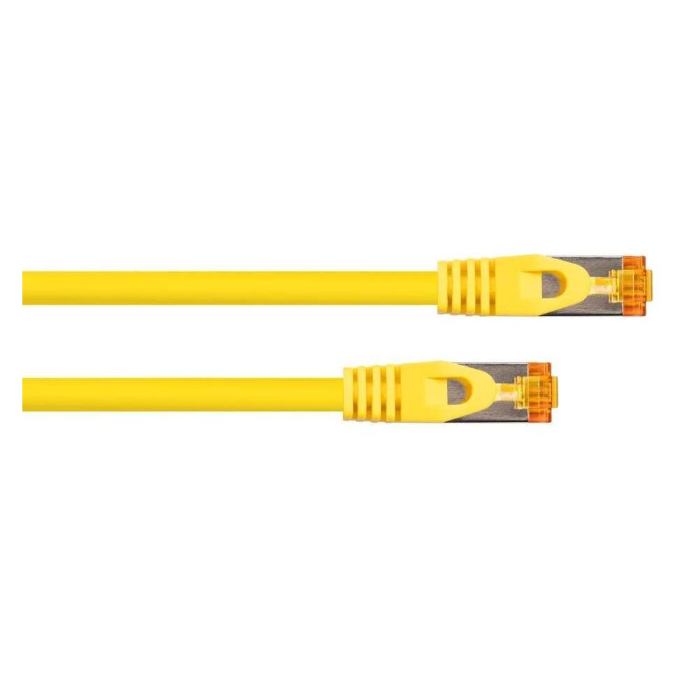 Varia Cat 7 Patchkabel gelb 0,25m TPE flexibel RJ45 (S/FTP, CAT7, 0.25 m) (419447)