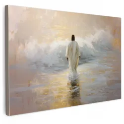 LEINWANDBILD Gemälde - Welle - Jesus - Abstrakt Gemälde 60x40 cm
