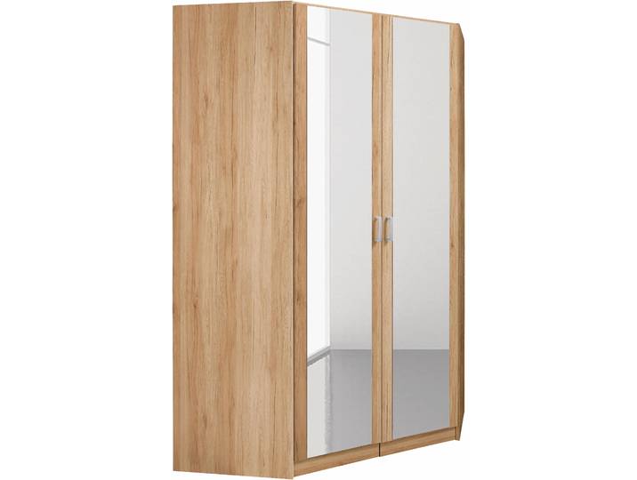 Eckkleiderschrank RAUCH Bremen , braun (struktureichefarben hell), B:117cm H:199cm T:118cm, Holzwerkstoff, Schränke, Eckkleiderschrank, mit 8 Einlegeböden