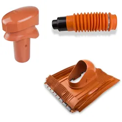 Dachentlüfterset Rot kurz DN 110 Grundplatte Universal