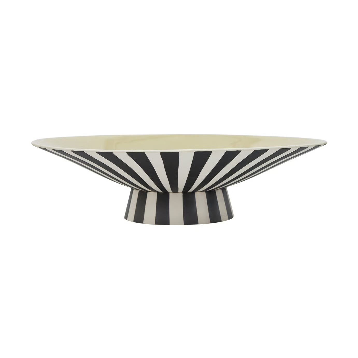 OYOY Toppu centerpiece laag Vanilla-black-white Ø39x10,5 cm