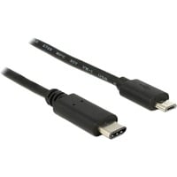 USB 2.0 Kabel, USB-C Stecker > Micro-USB Stecker schwarz, 1 Meter