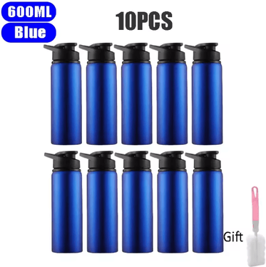 Inspire Picks 600ml Stainless Steel Sports Water Bottle Leak Proof Durable Outdoor Flask blue 10pcs