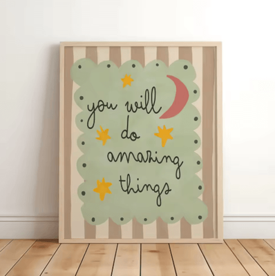 Inspire Picks Magical Unicorn Nursery Wall Art Inspirational Quote Canvas Prints For Kids Room 4 30x40cm No Frame