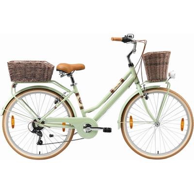 Cityrad BIKESTAR Gr. 41, grün, Fahrräder, Damen, 41cm, 26 Zoll (66,04cm), für Damen, Kettenschaltung