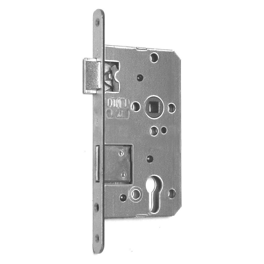 Bever Korridor-Einsteckschloss links, PZ72, TGL, Stumpf, Stulpe silber lackiert (4002730102005)