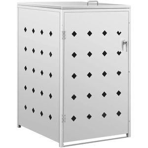 vidaXL Mülltonnenbox 145379, Edelstahl, für 1 Mülltonne bis 240 Liter, abschließbar