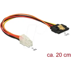 DELOCK 85519 - Delock Kabel SATA 15 Pin Buchse Latchtype > P4 Stecker 20 cm