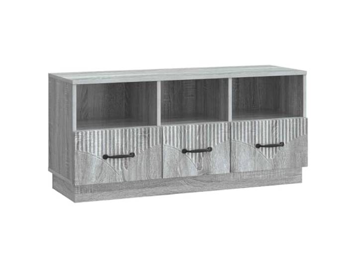 Favemtsl TV-Schrank Graues Sonoma 102x34,5x47 cm Holzwerkstoff Moderner TV-Ständer mit 3 Schubladen für das Wohnzimmer. Bietet ordentlichen Stauraum für Konsolen und Zubehör.
